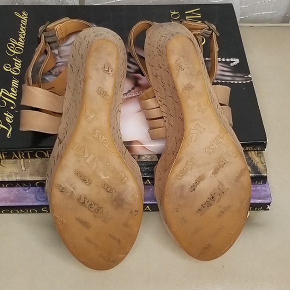 Krorks Wedge Tan Leather Sandals Size 8 - Picture 2 of 4